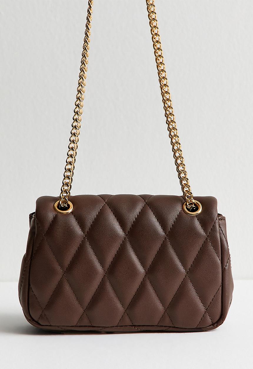 New Look - Carrie Quilted Shoul Bag - Brown