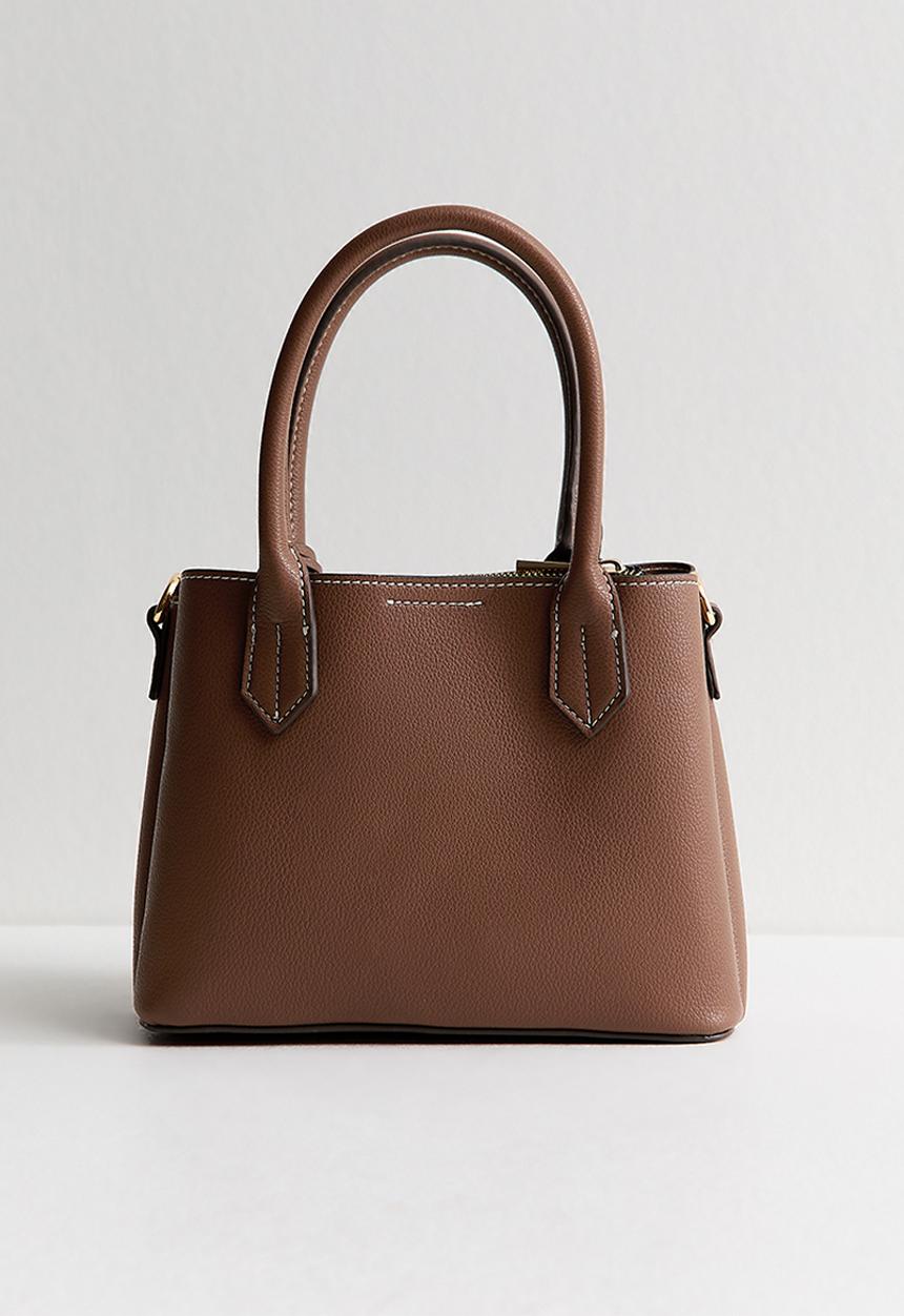 New Look - Mini Annie Belted Triple Comp Bag - Brown