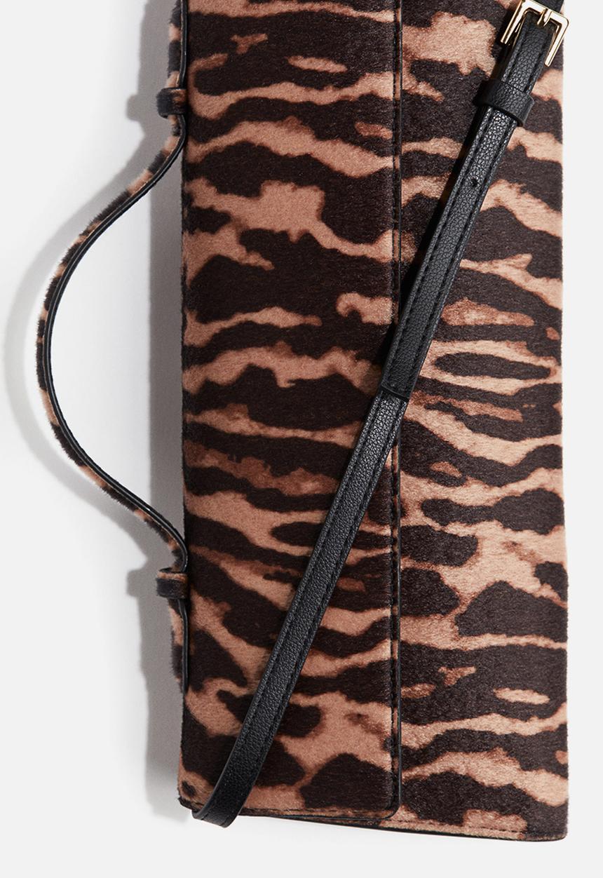 H&M - Rectangular crossbody bag - beige tiger stripes