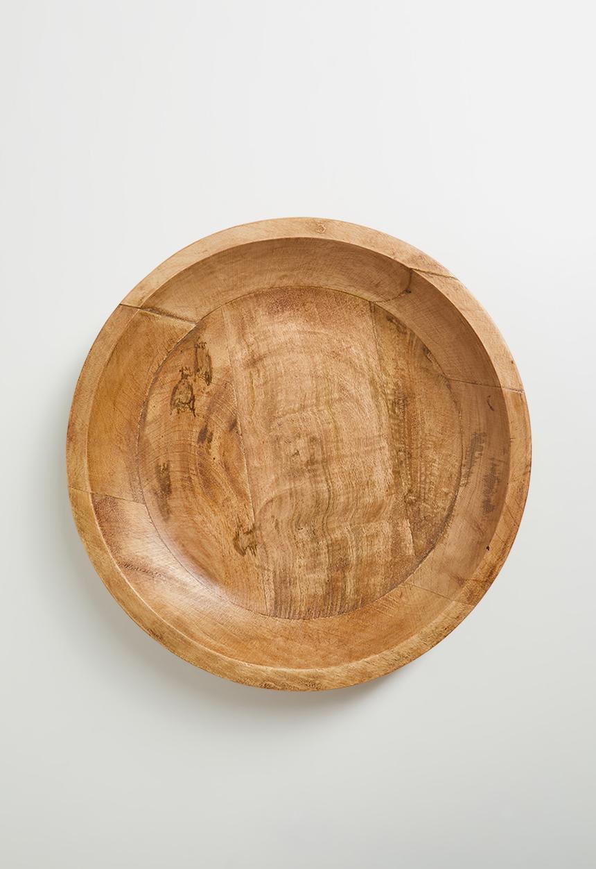 Excellent Houseware - Geolo mango wood serving bowl - Natural
