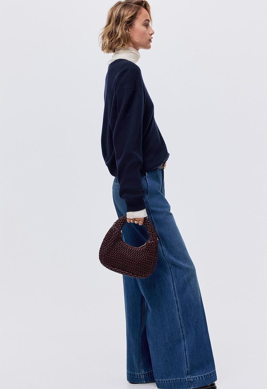 H&M - Wide high jeans - denim blue