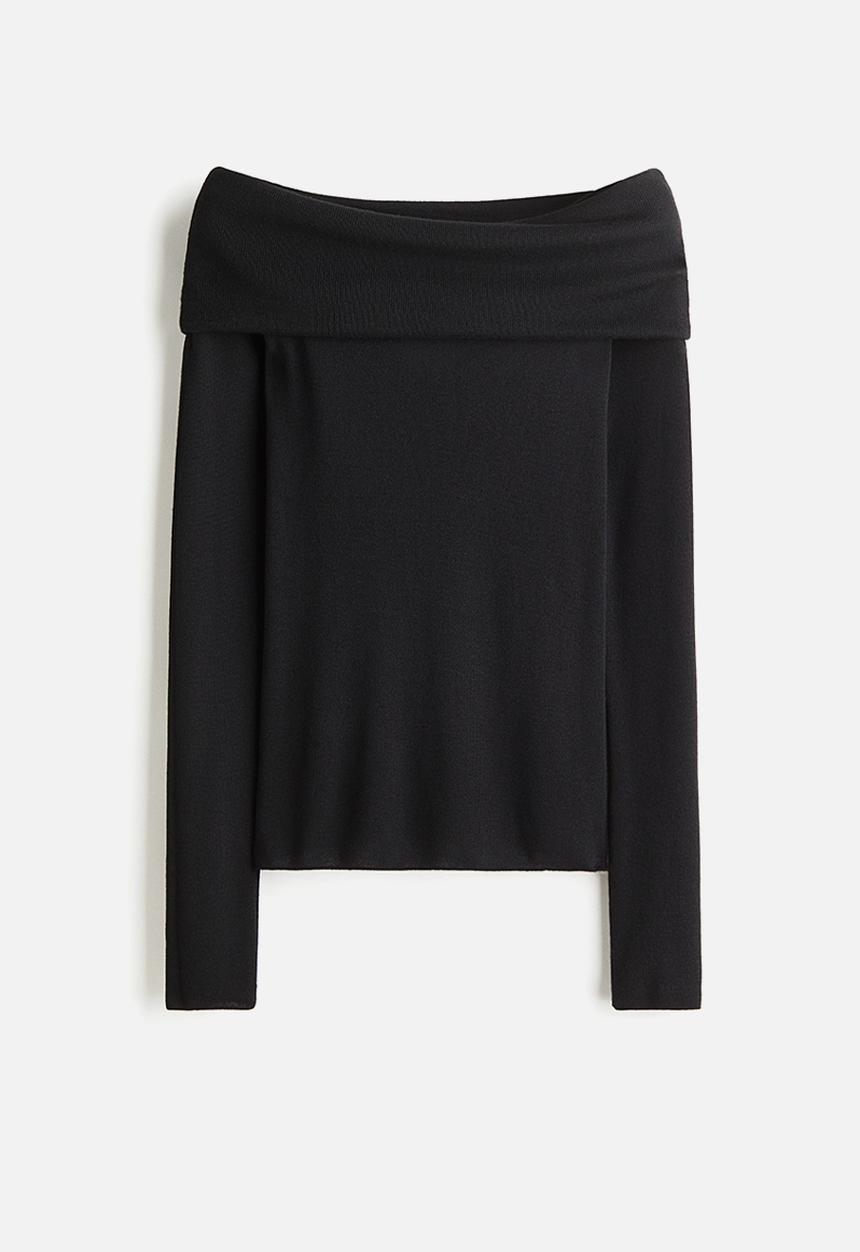 H&M - Off-the-shoulder jumper - black