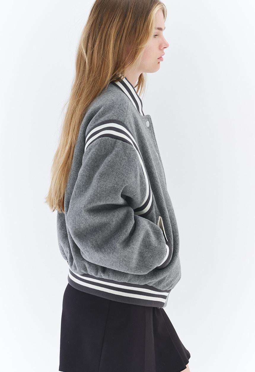 H&M - Fleece baseball jacket - grey