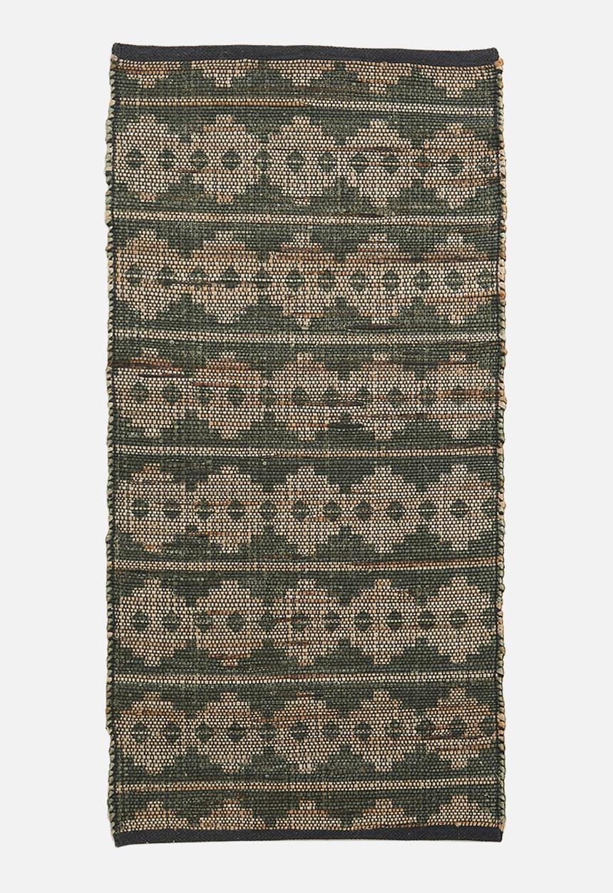H&S - Aspen cotton & jute runner - green