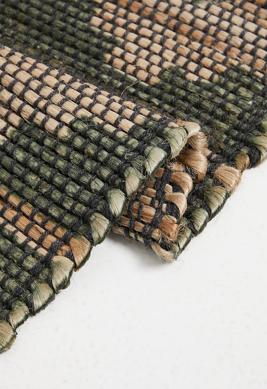 H&S - Aspen cotton & jute runner - green