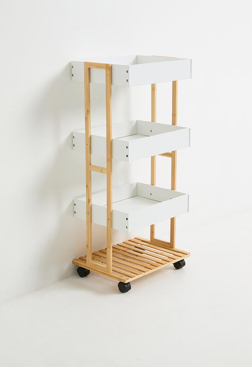 Bathroom Solutions - Storage Rack Trolley - Natural