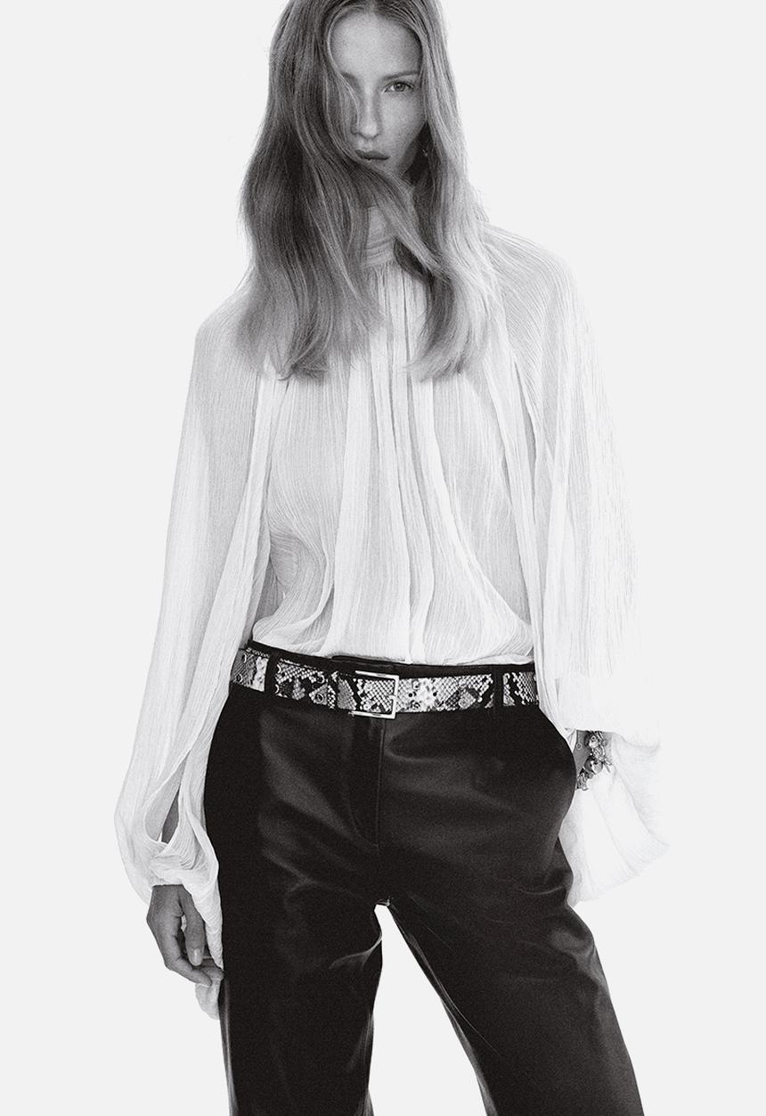 H&M - Tie-neck blouse - powder pink