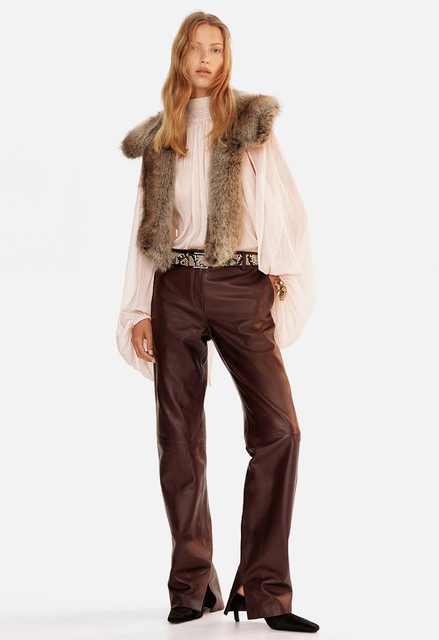 H&M - Tie-neck blouse - powder pink