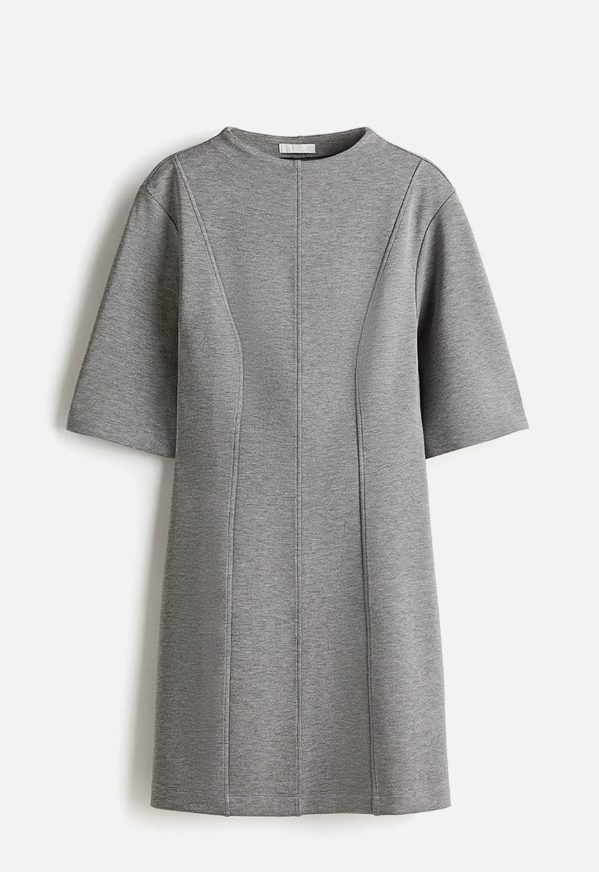 H&M - Scuba mini dress - grey marl