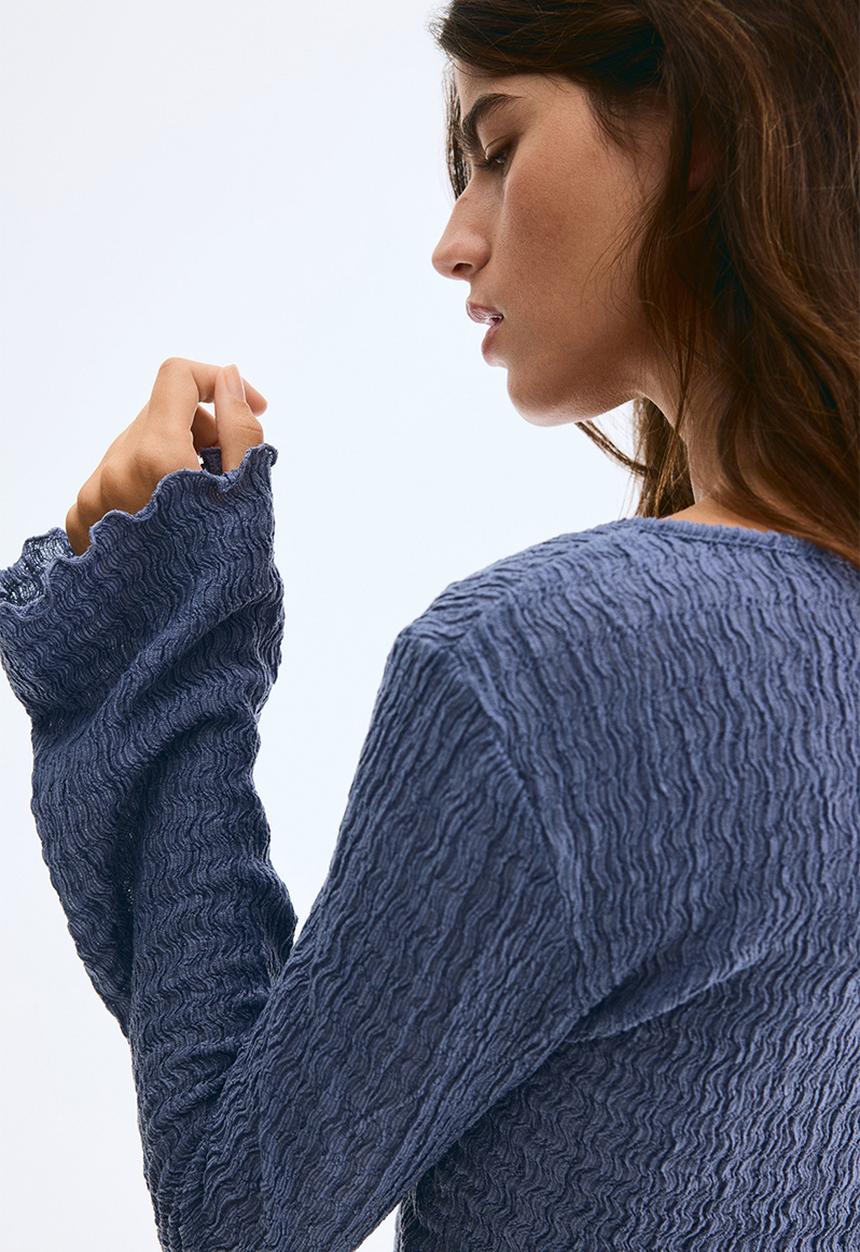 H&M - Overlock-detail cardigan - pigeon blue