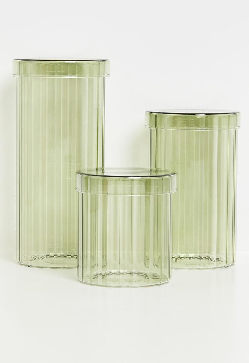 Bathroom Solutions - Regal Glass Storage Jar & Lid 550ml -Matcha
