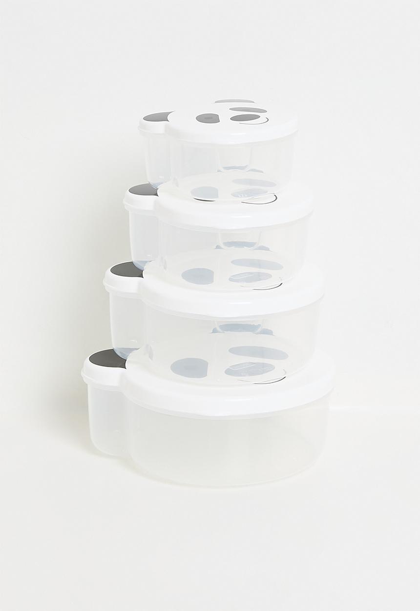 Excellent Houseware - Panda food storage set of 4 - White