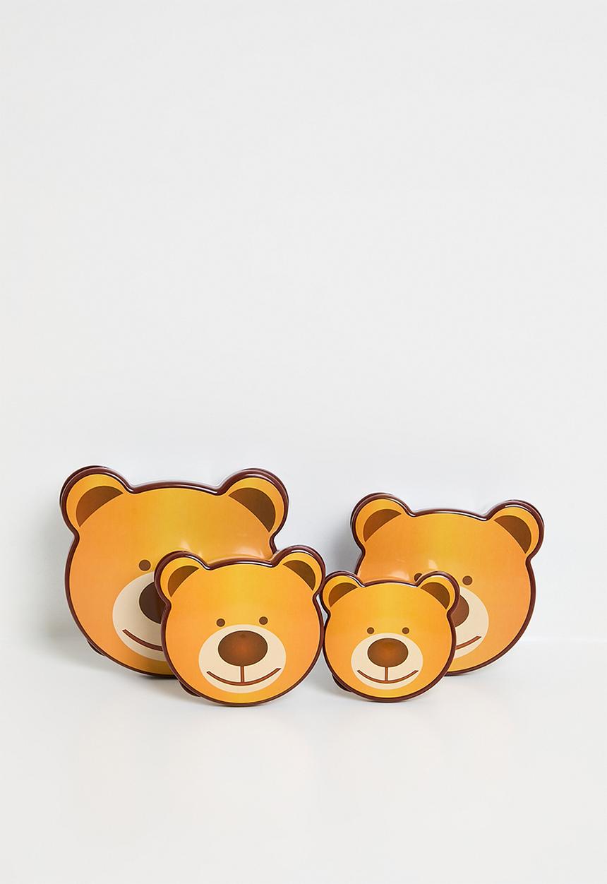 Excellent Houseware - Bear food storage set of 4 - Brown