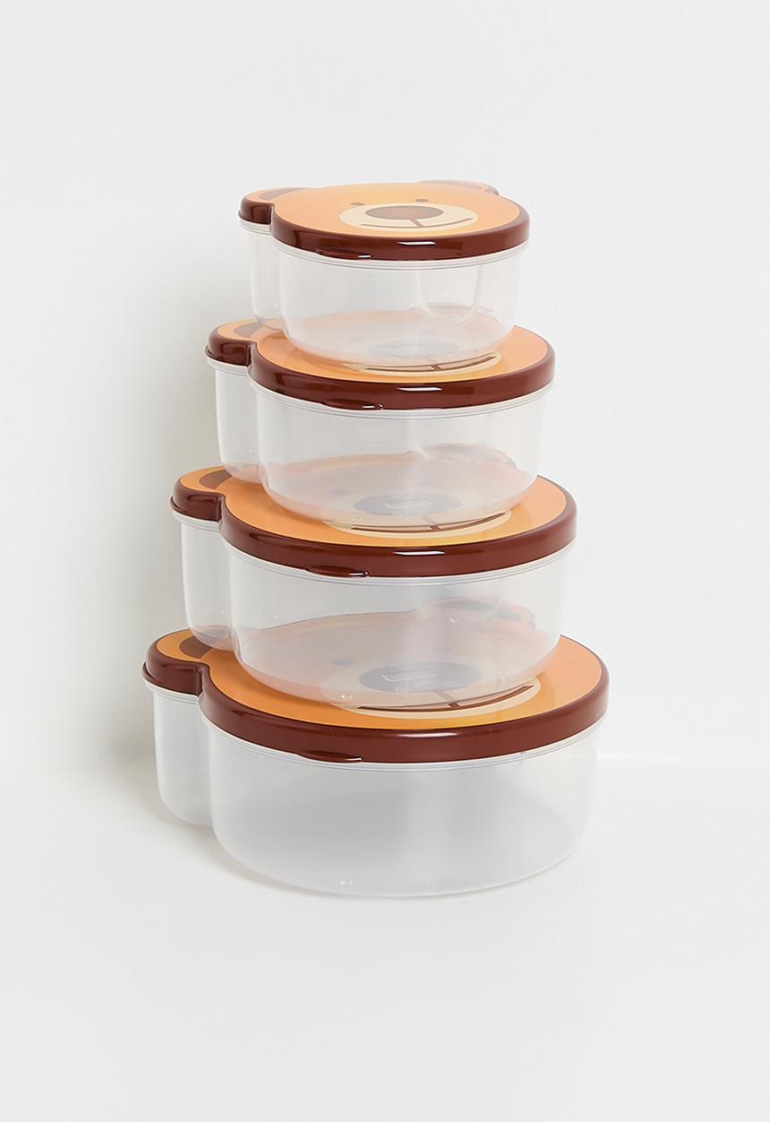 Excellent Houseware - Bear food storage set of 4 - Brown