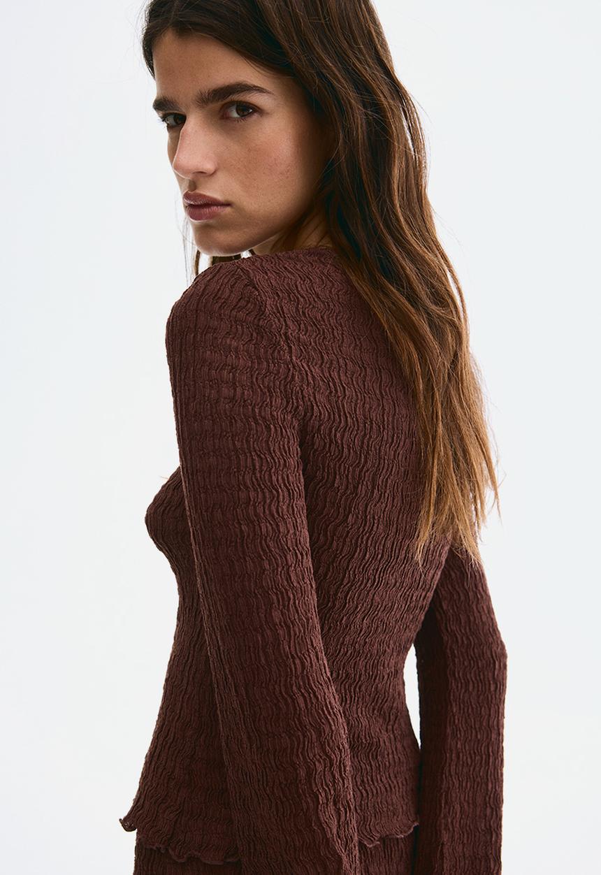 H&M - Overlock-detail cardigan - brown
