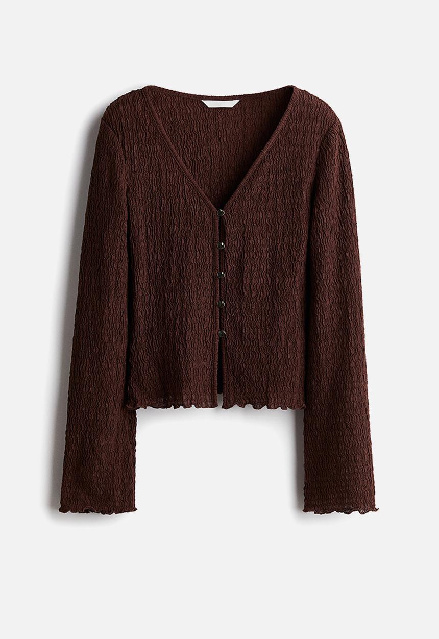 H&M - Overlock-detail cardigan - brown