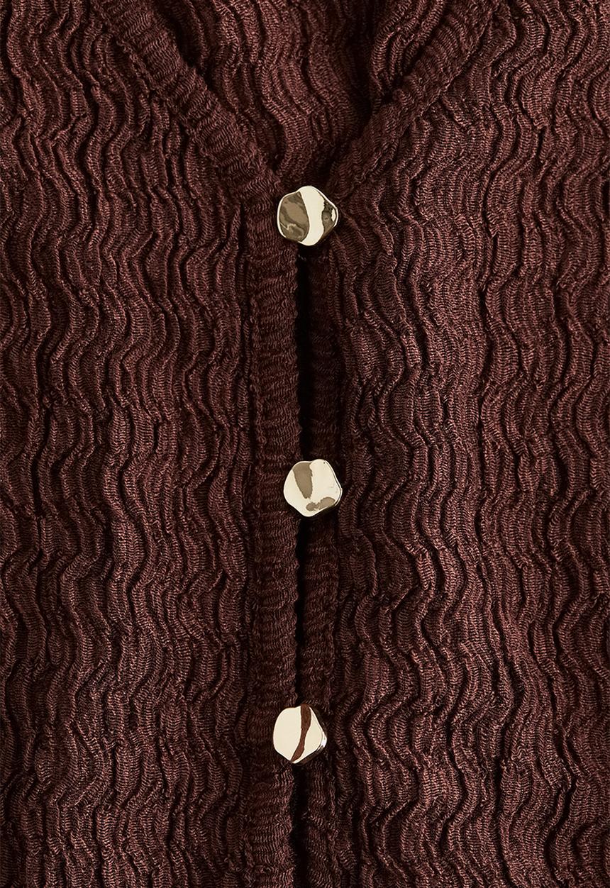 H&M - Overlock-detail cardigan - brown