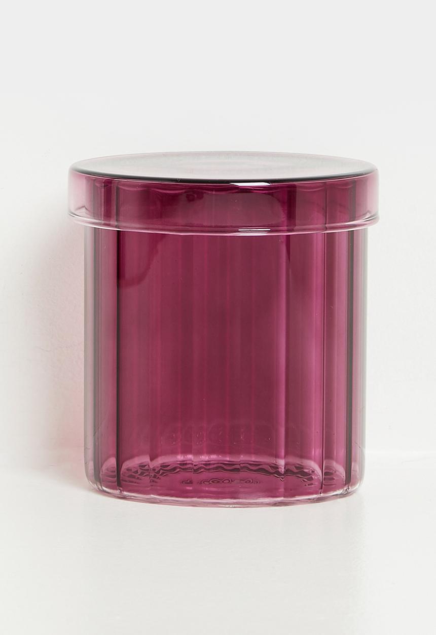 Bathroom Solutions - Regal Glass Stor Jar & Lid 550ml -Aubergine