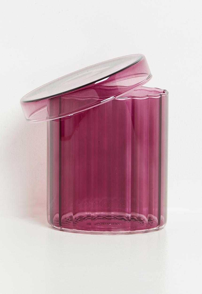 Bathroom Solutions - Regal Glass Stor Jar & Lid 550ml -Aubergine