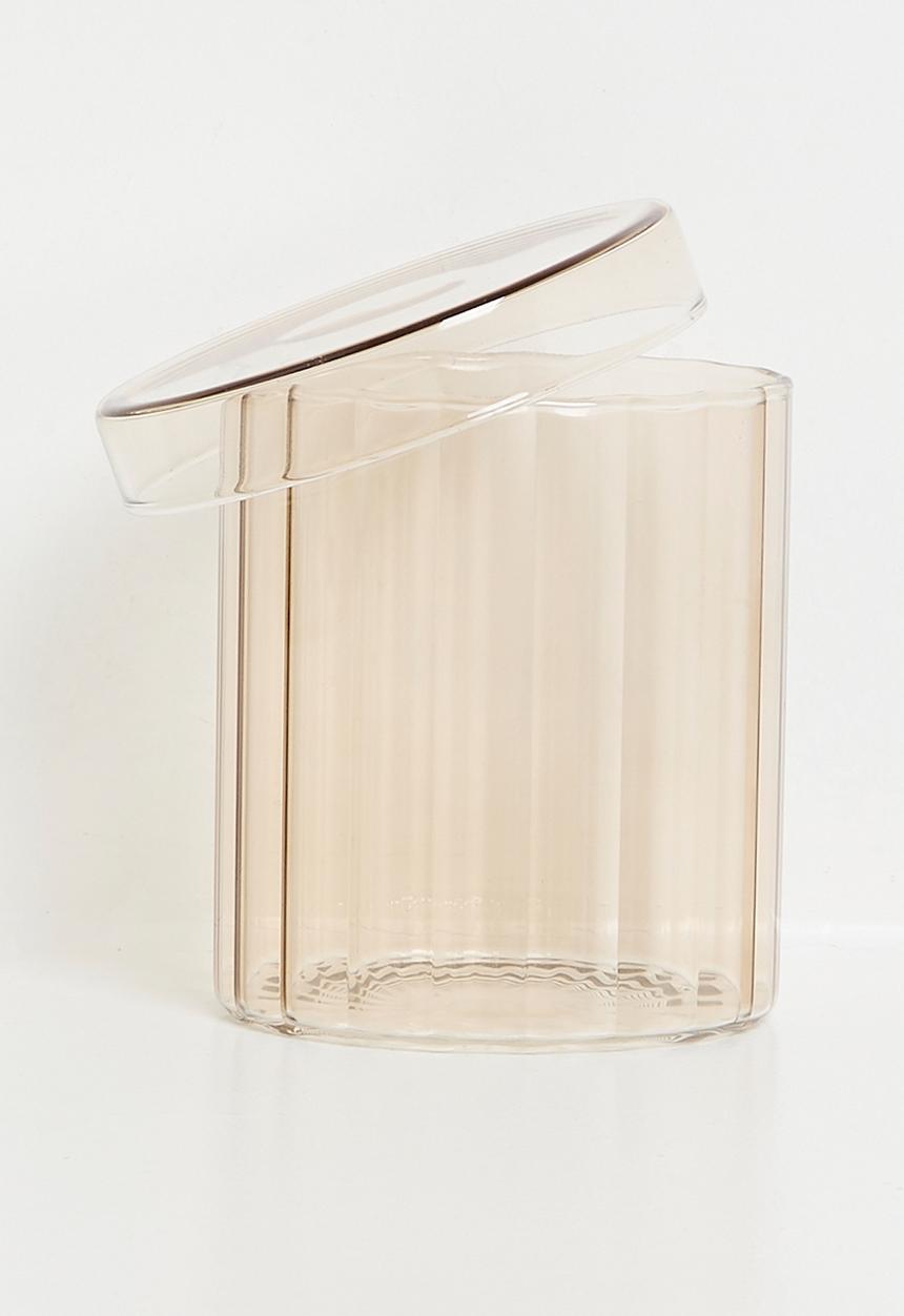 Bathroom Solutions - Regal Glass Storage Jar & Lid 550ml - Grey