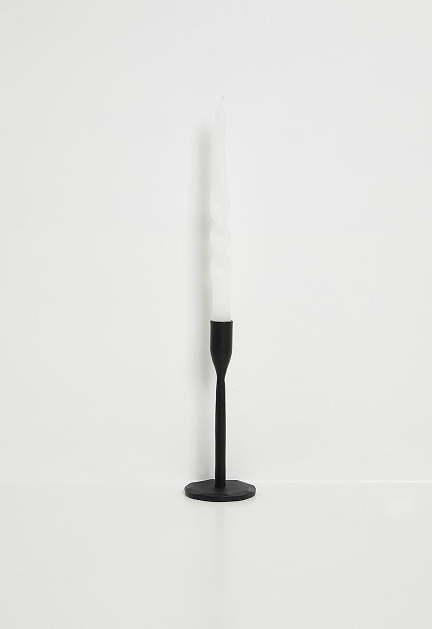 H&S - Twisted Candle Set of 2 - White