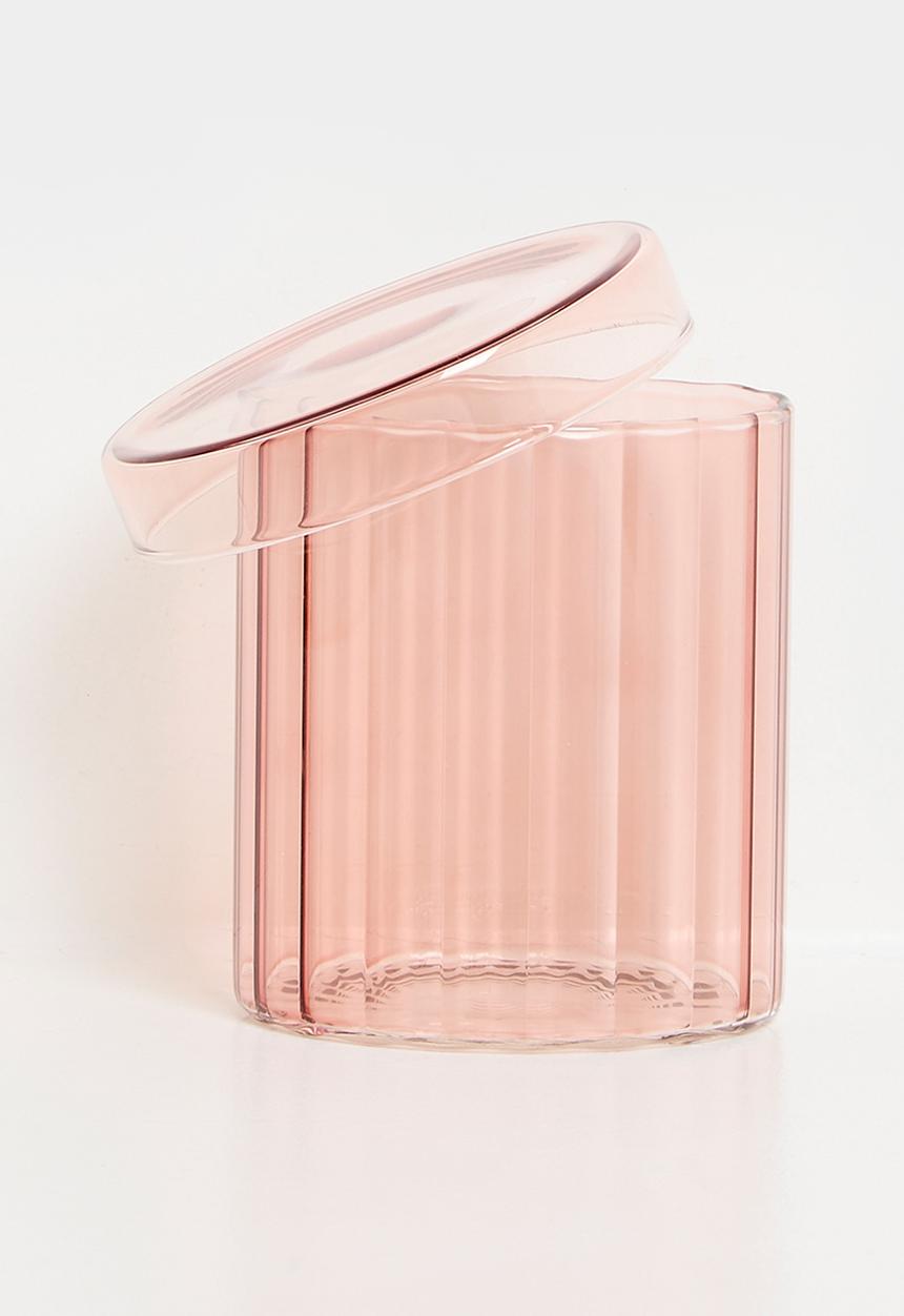 Bathroom Solutions - Regal Glass Storage Jar & Lid 550ml -Petal