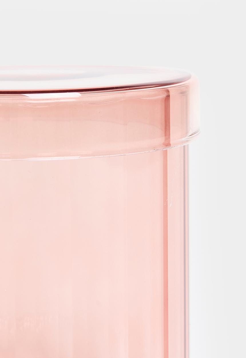 Bathroom Solutions - Regal Glass Storage Jar & Lid 550ml -Petal