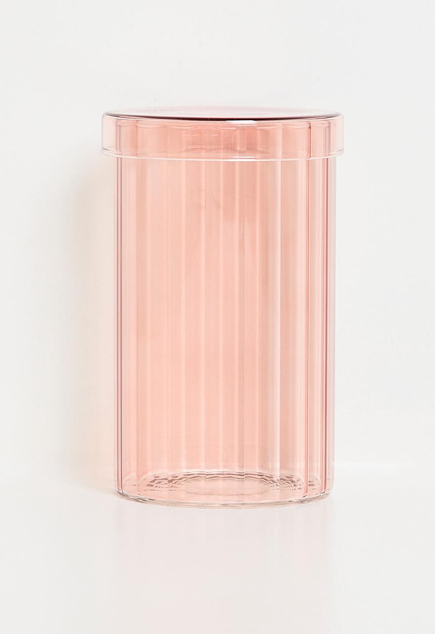 Bathroom Solutions - Regal Glass StorJar & Lid 850ml -Petal