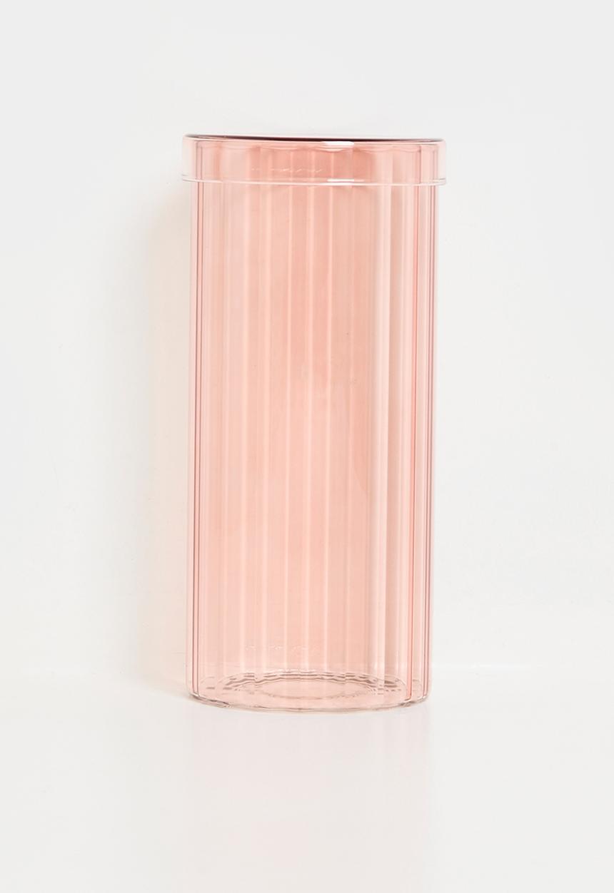 Bathroom Solutions - Regal Glass Storage Jar & Lid Large -Petal