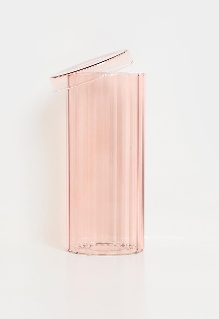 Bathroom Solutions - Regal Glass Storage Jar & Lid Large -Petal