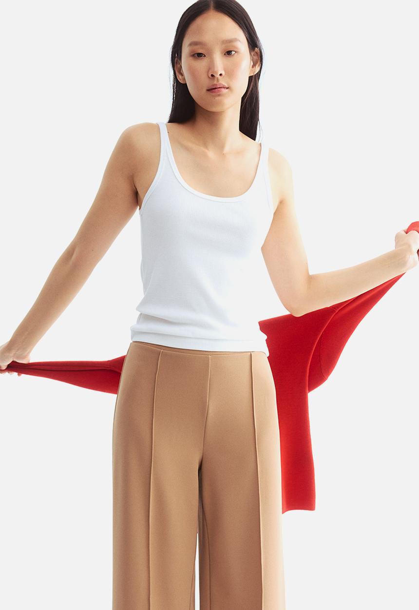 H&M - Crease-front trousers - dark beige