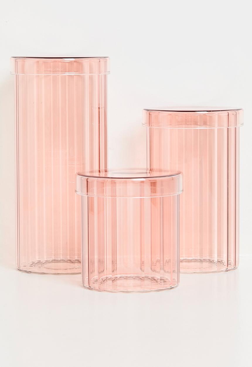 Bathroom Solutions - Regal Glass Storage Jar & Lid Large -Petal