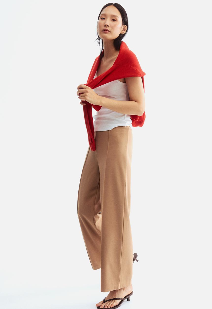 H&M - Crease-front trousers - dark beige