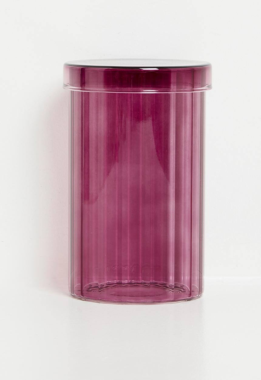 Bathroom Solutions - Regal Glass Stor Jar & Lid 850ml -Aubergine