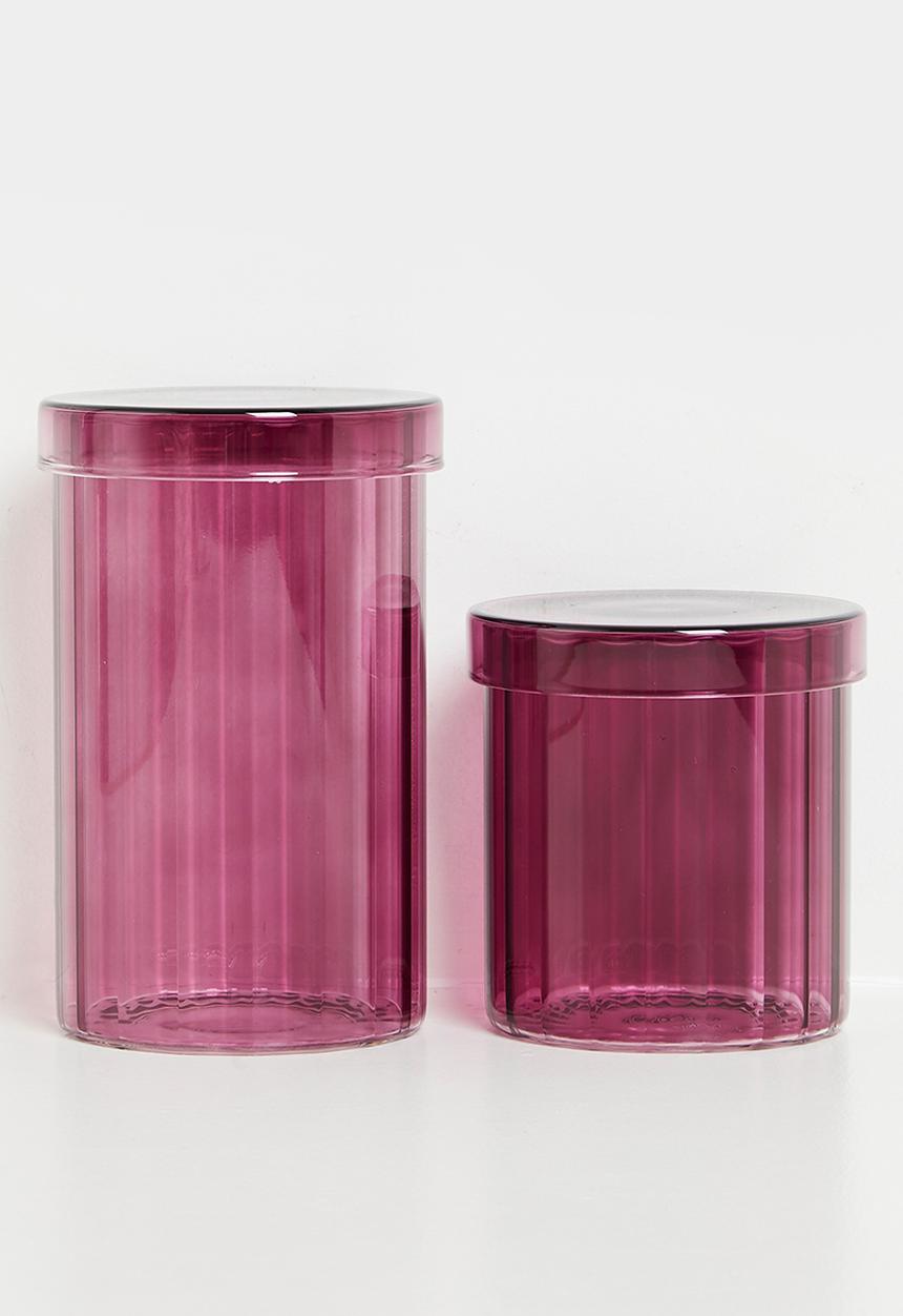 Bathroom Solutions - Regal Glass Stor Jar & Lid 850ml -Aubergine