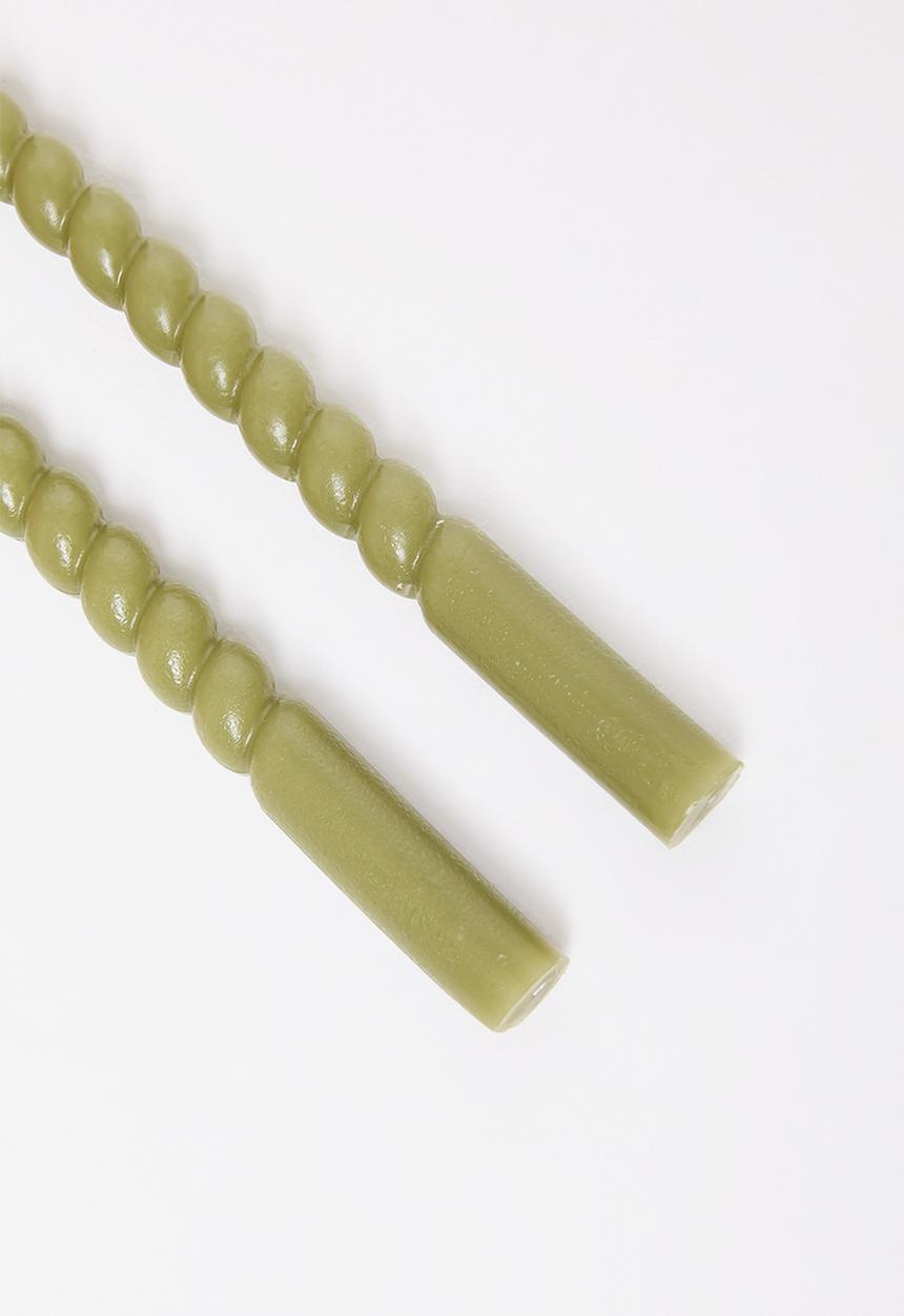 H&S - Twisted 20cm dinner candle set of 10 - Green