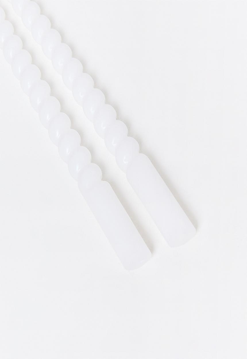 H&S - Twisted 20cm dinner candle set of 10 - White