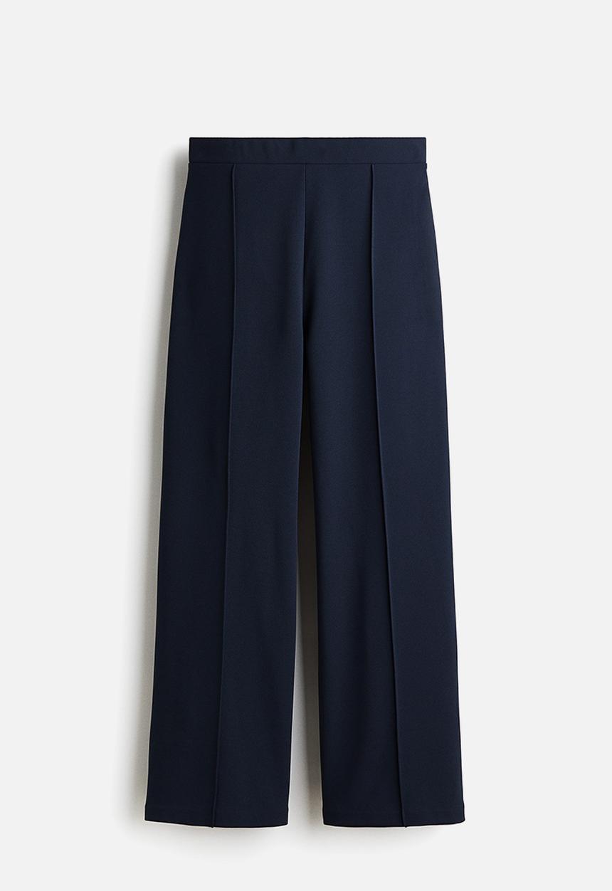 H&M - Crease-front trousers - navy blue