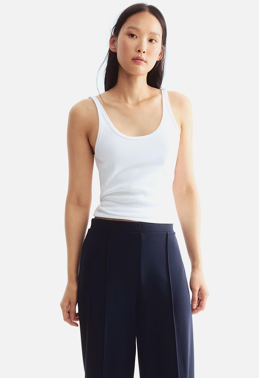 H&M - Crease-front trousers - navy blue