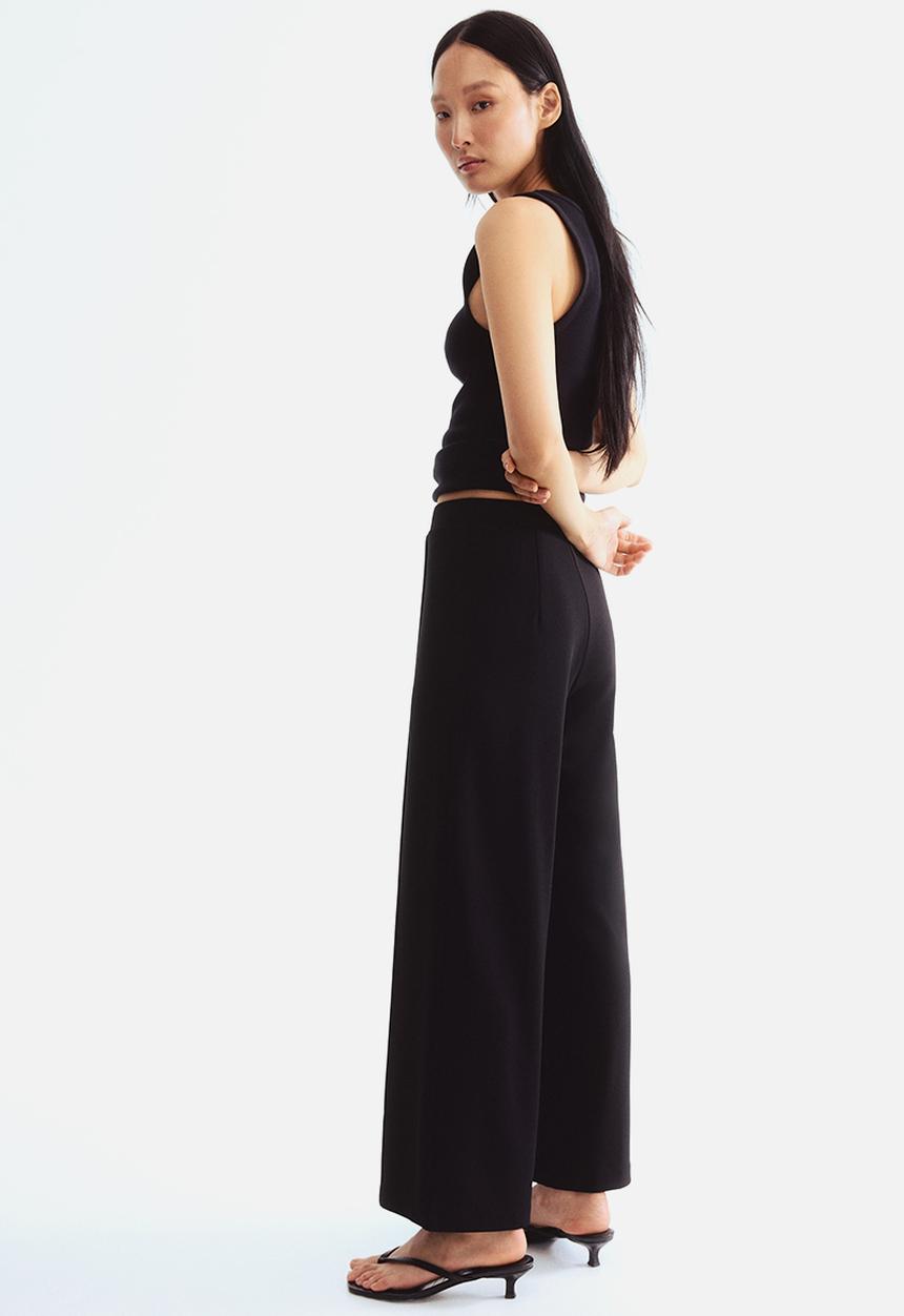 H&M - Crease-front trousers - black