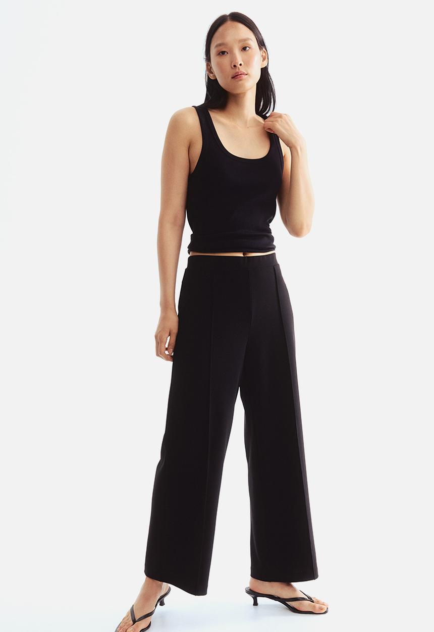 H&M - Crease-front trousers - black