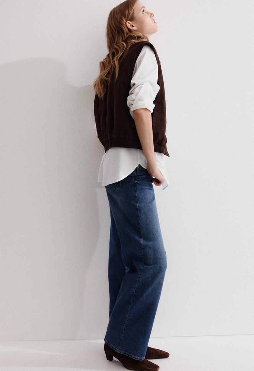 H&M - Corduroy-collar gilet - dark brown