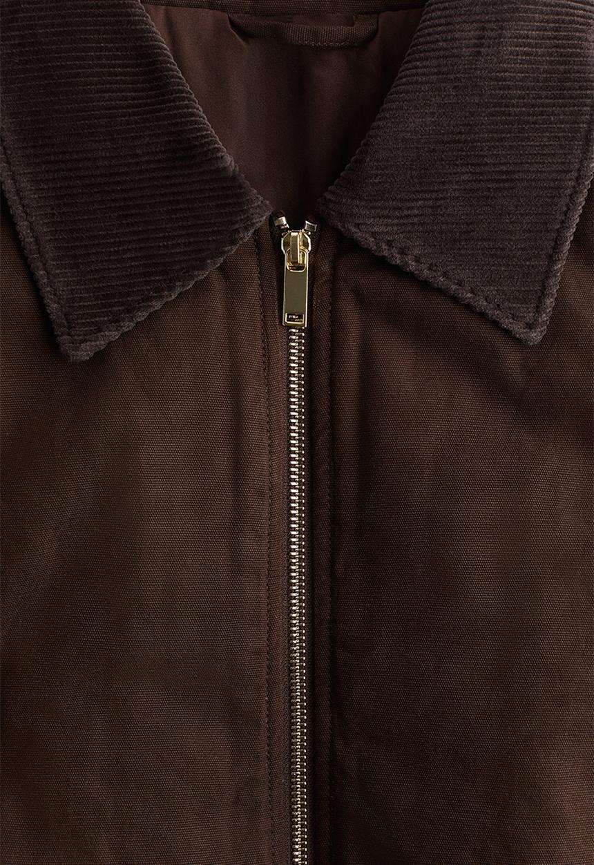H&M - Corduroy-collar gilet - dark brown