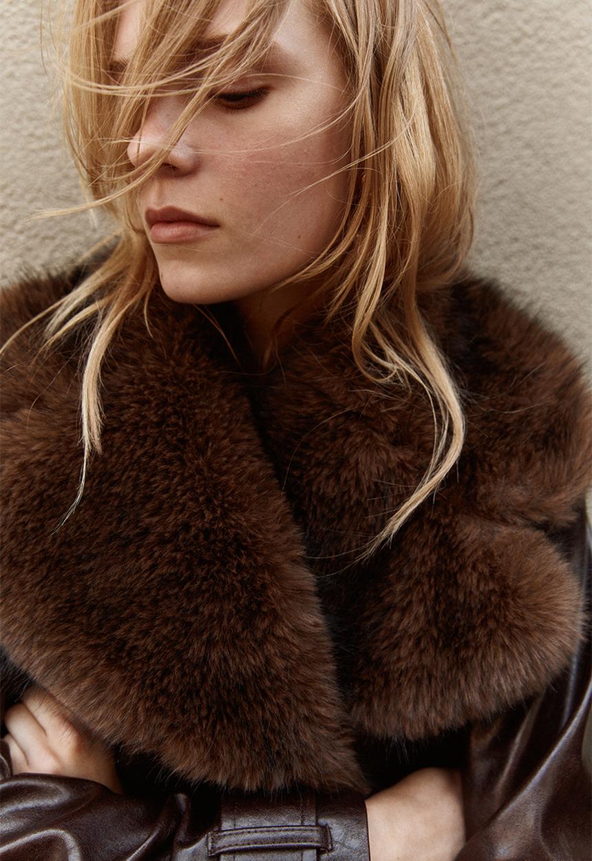H&M - Collared biker jacket - dark brown