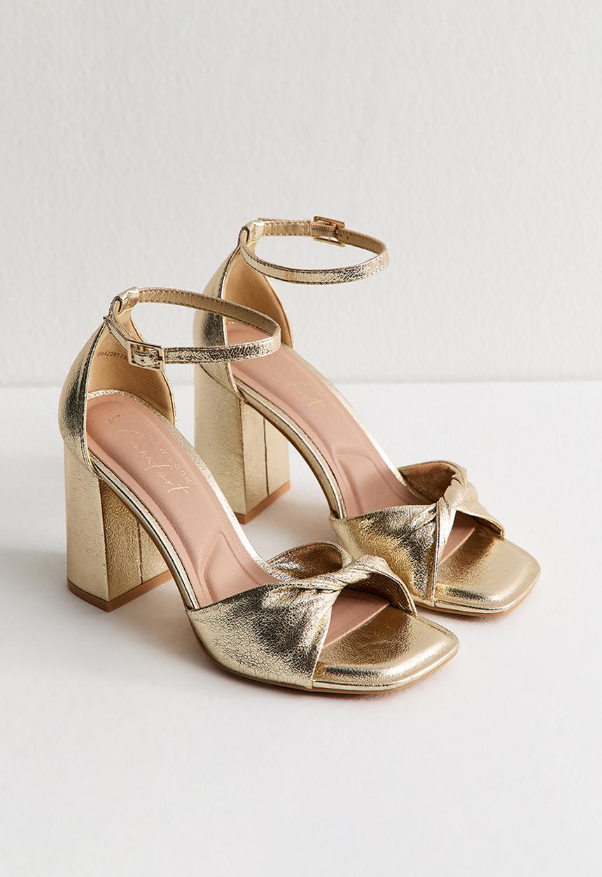 New Look - Winding twist vamp heel - gold