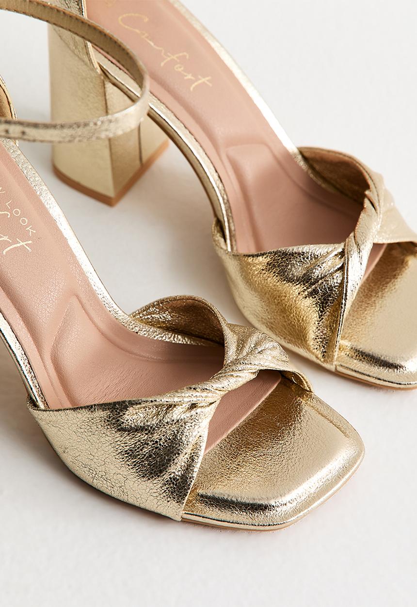 New Look - Winding twist vamp heel - gold