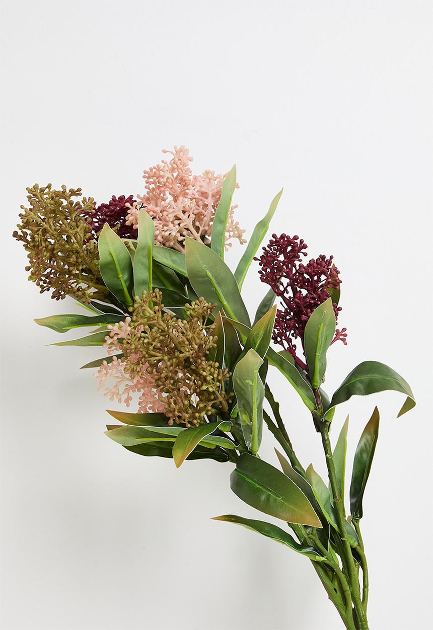 H&S - Artificial skimmia stem - Burgundy