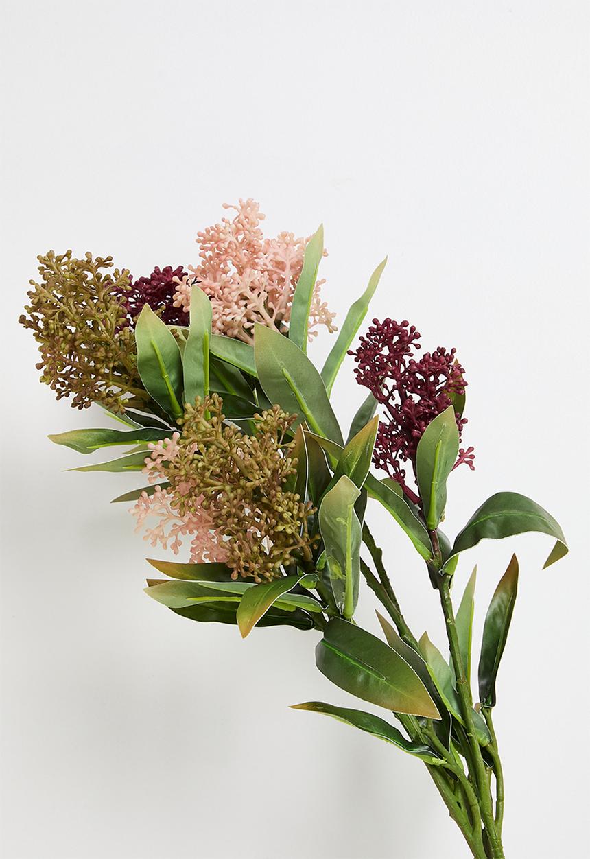 H&S - Artificial skimmia stem - Pink