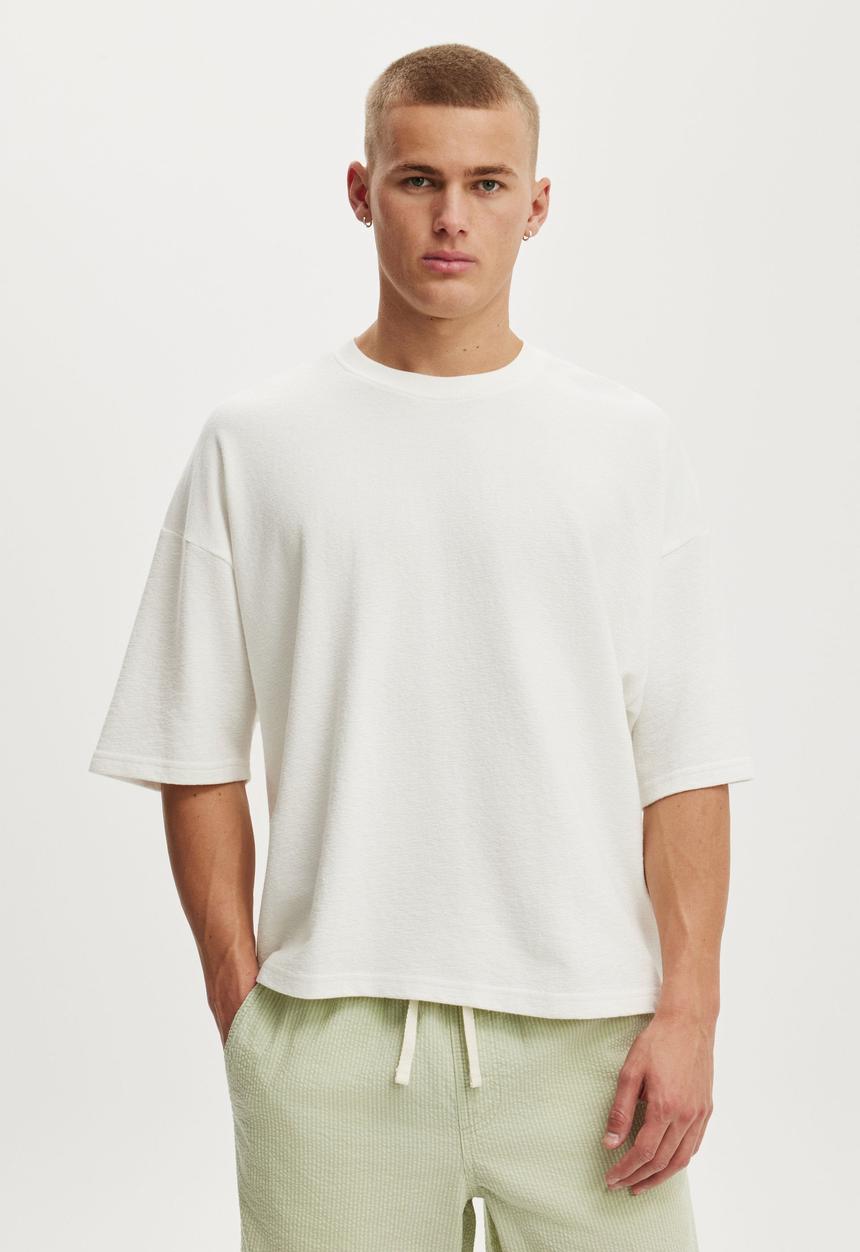 Cotton On - Cropped fit T-shirt - Vintage White Terry 