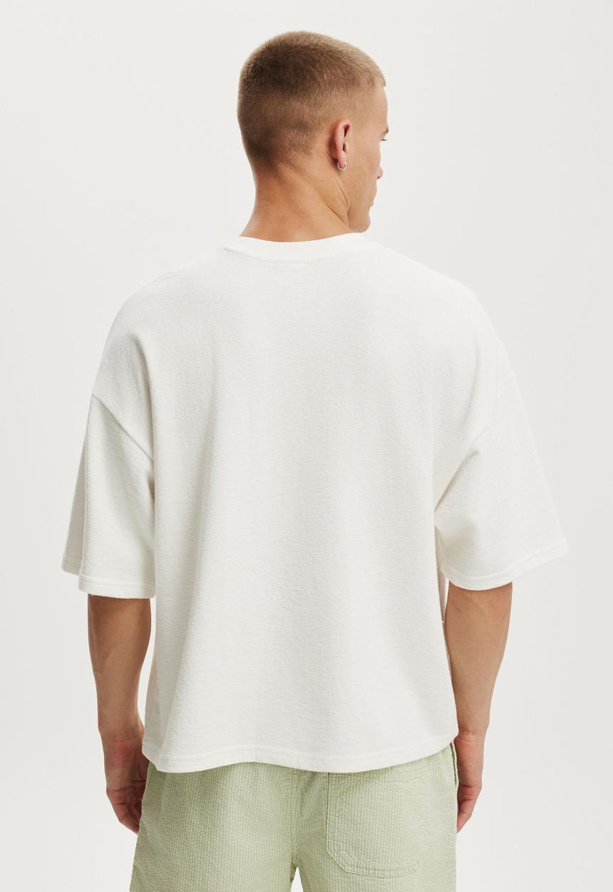 Cotton On - Cropped fit T-shirt - Vintage White Terry 